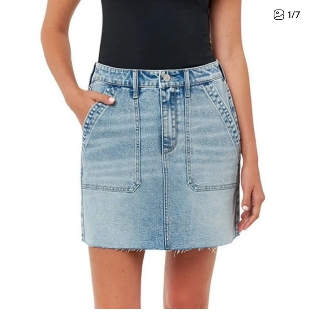 NWT - EDITED BY REMI BADER -PLUS SIZE DISTRESSED BLUE JEAN SKIRT